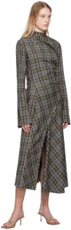 Jade Cropper Gray Plaid Midi Dress