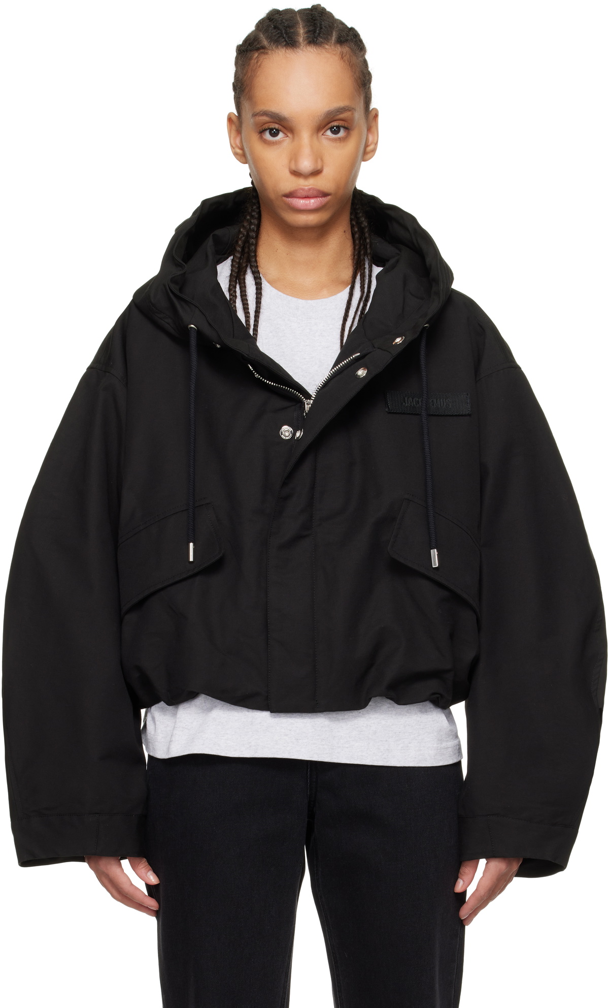 JACQUEMUS Black La Casa 'La parka courte Caraco' Jacket