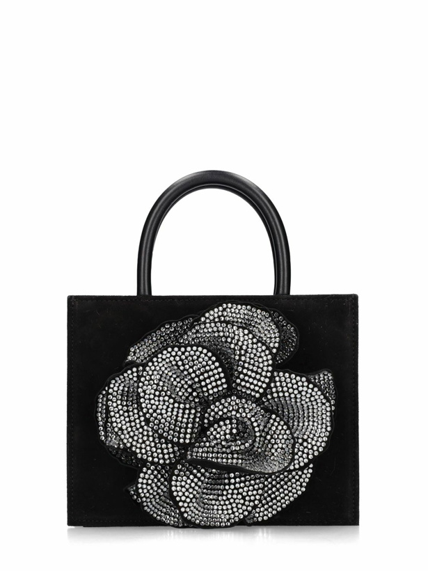 Photo: MACH & MACH - Flower Satin & Crystal Top Handle Bag