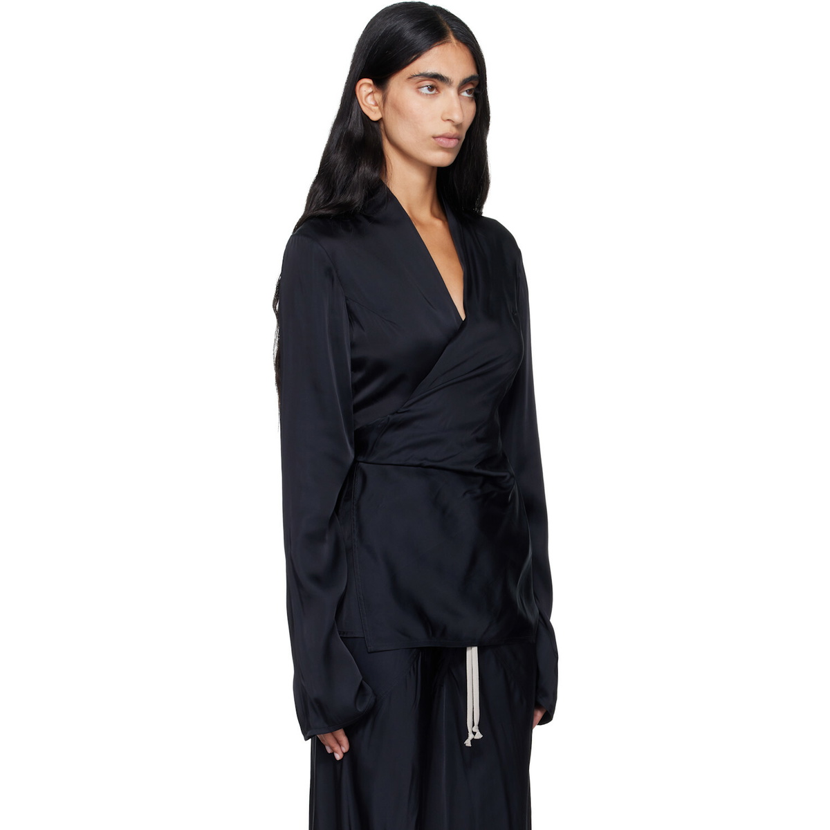 Rick Owens Black Tower Laura LS Blouse