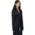 Rick Owens Black Tower Laura LS Blouse