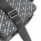 Versace Men's Geometric Print Side Bag in Grey/Black