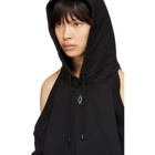 Marcelo Burlon County of Milan Black Oversized Python Cropped Hoodie