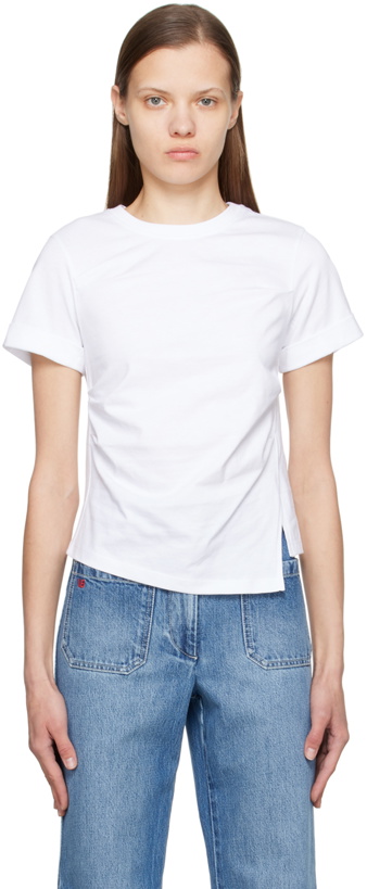 Photo: Victoria Beckham White Drape T-Shirt