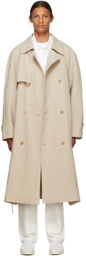 The Row Beige Linen Omar Trench Coat