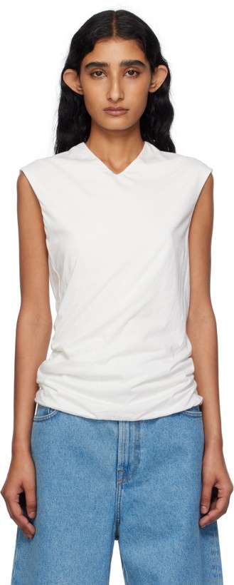 Photo: 6397 White High V Tank Top
