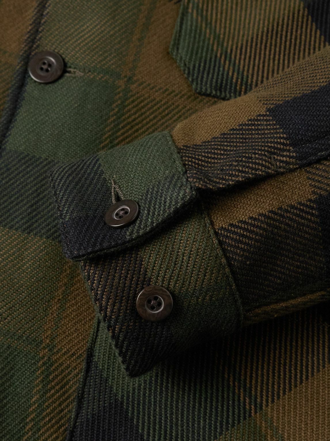 Portuguese Flannel - Labura Checked Organic Cotton-Twill Overshirt - Green