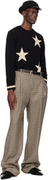 Valentino Beige Houndstooth Wool Trousers