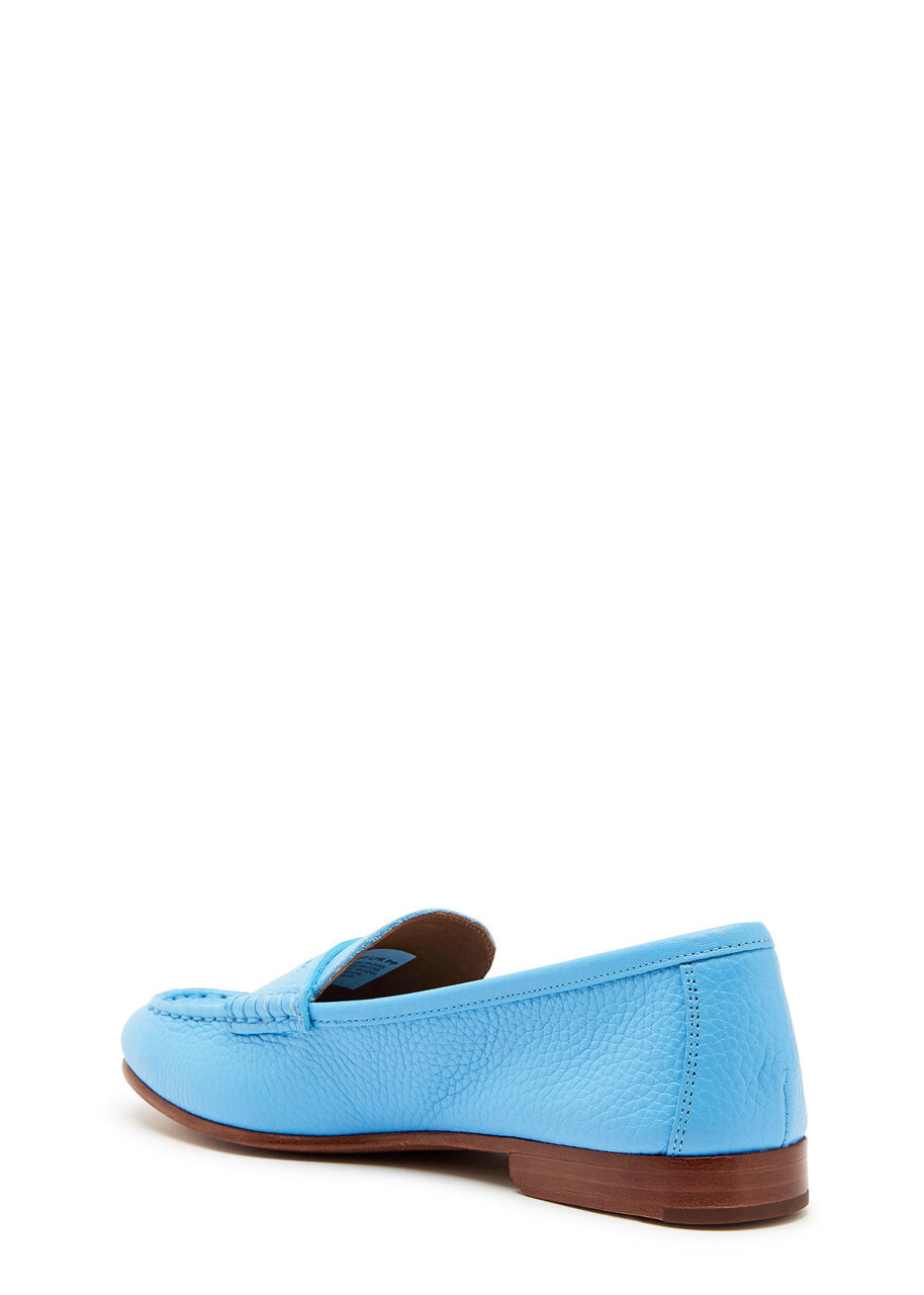 Polo Ralph Lauren Logo Pebbled Leather Loafers Light Blue