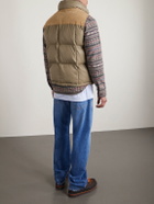 RRL - Suede-Trimmed Shell Gilet - Green
