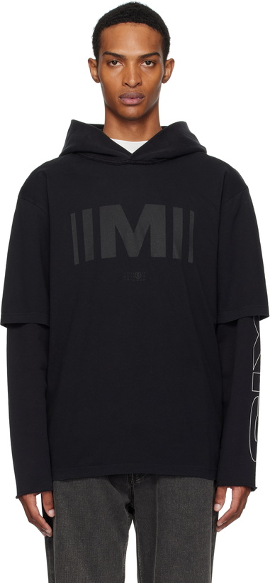 Photo: MM6 Maison Margiela Black Printed Hoodie