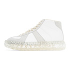 Maison Margiela White Caviar High-Top Sneakers