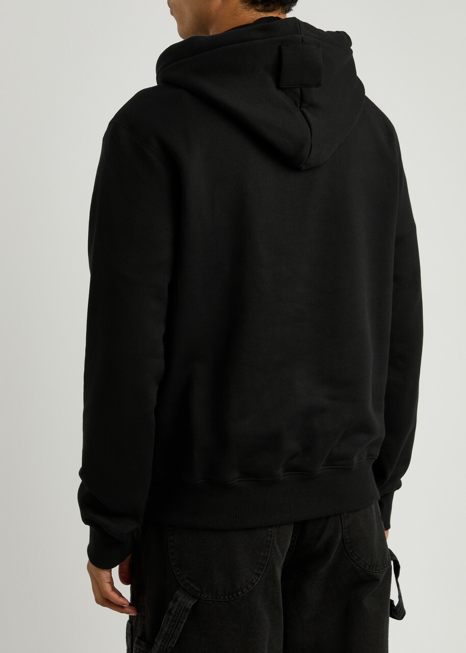 Lanvin Logo Hooded Cotton Sweatshirt Black
