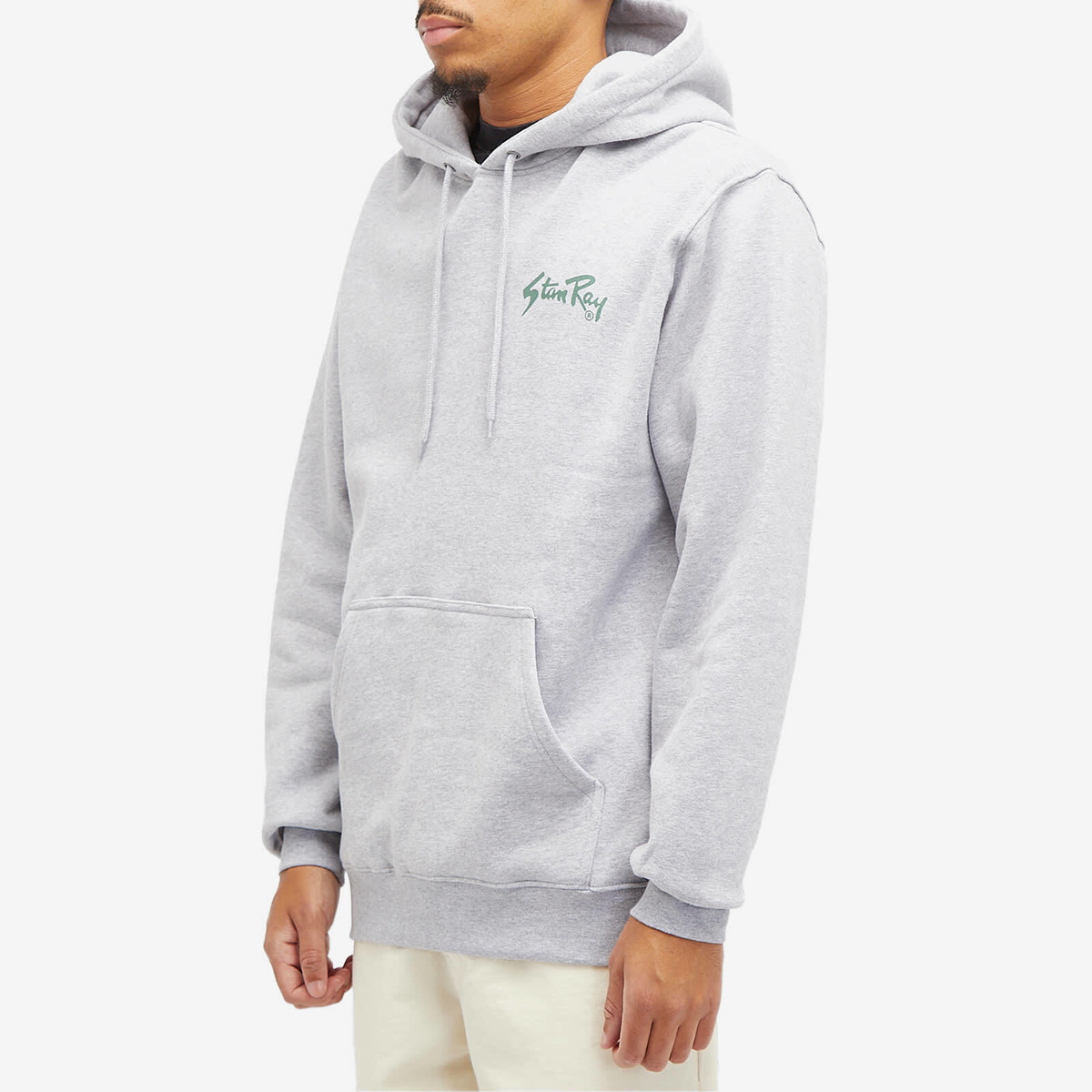 Stan Ray Men's OG Logo Hoodie in Grey Marl/Green