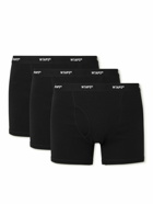 WTAPS - Three-Pack Ribbed Cotton-Blend Boxer Briefs - Black