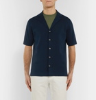 Lardini - Slim-Fit Camp-Collar Cotton Shirt - Navy