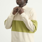 Café Mountain Men's Block Stripe Sportsman Shirt in Ecru/Kiwi