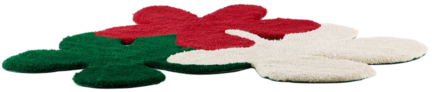 Rashelle Campbell SSENSE Exclusive Green & Red 3some Flub Rug