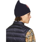 Moncler Navy Knit Beanie