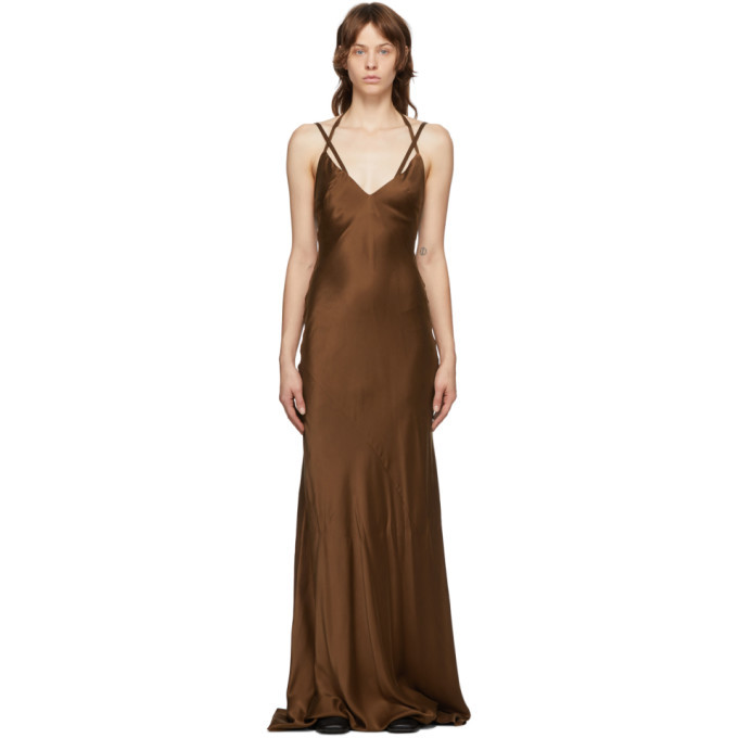 Haider Ackermann Brown Silk Dali Long Dress