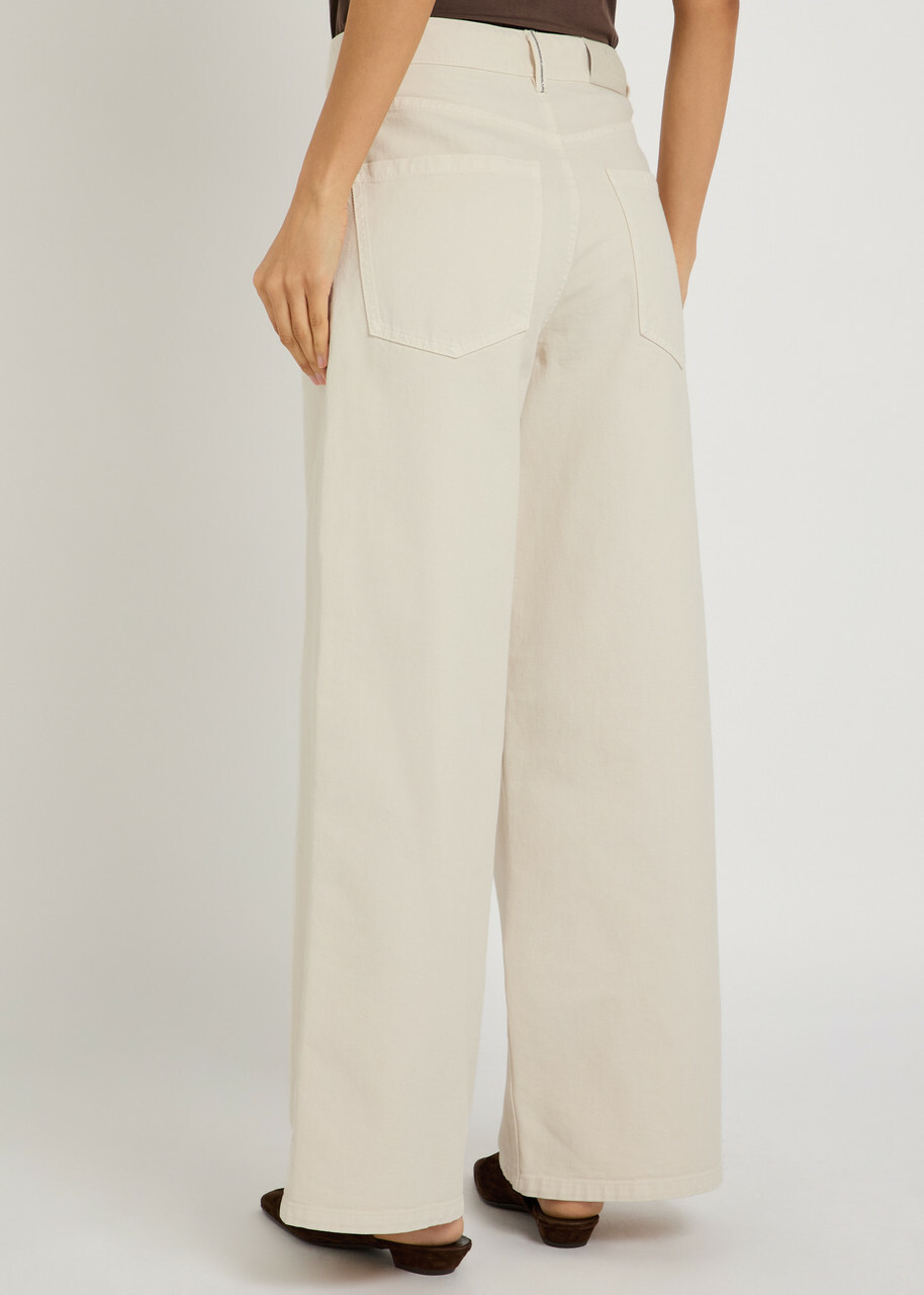 Brunello Cucinelli Wide-leg Jeans Off White