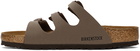 Birkenstock Brown Birkibuc Soft Footbed Florida Sandals