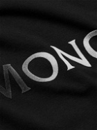 Moncler - Logo-Flocked Cotton-Jersey T-Shirt - Black