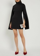 Solace London Laurel Bell-sleeve Crepe Mini Dress Black