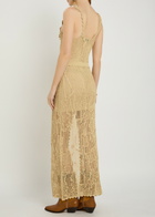 Isabel Marant Ornella Bead-embellished Crochet Maxi Dress Camel