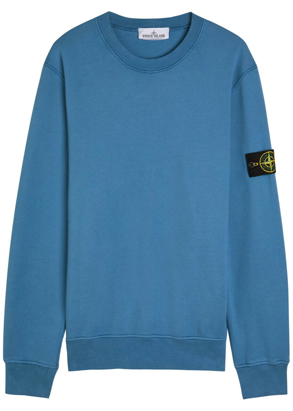 Photo: Stone Island Logo Cotton Sweatshirt Blue