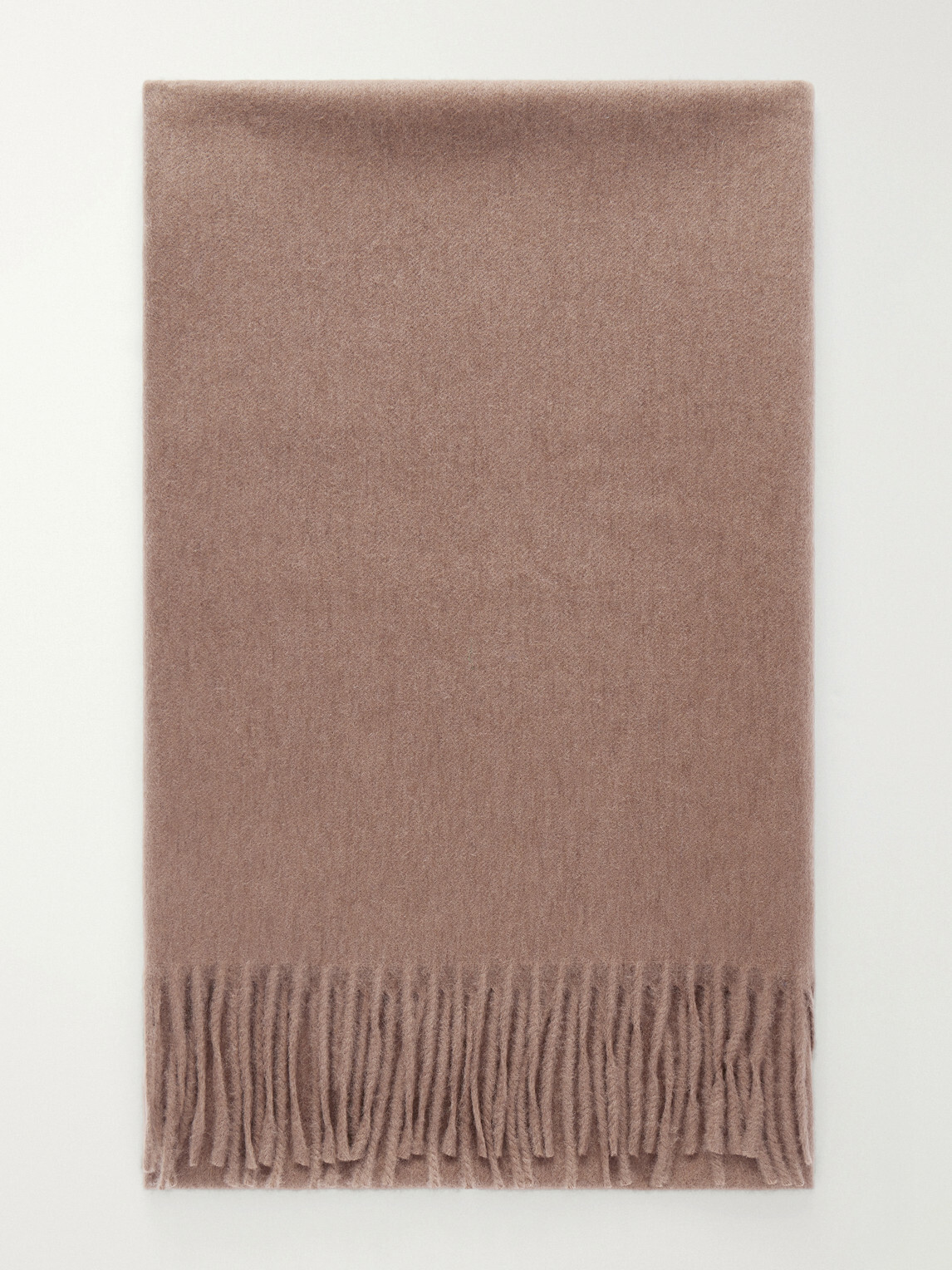Begg & Co - Arran Solid Fringed Brushed-Cashmere Scarf - Brown
