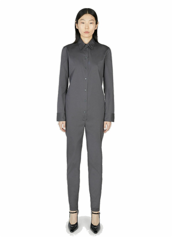 Photo: Prada - Classic Collar Jumpsuit in Grey