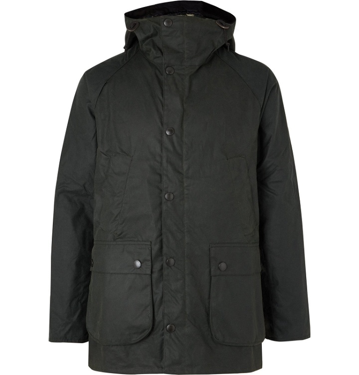 Photo: Barbour - SL Bedale Slim-Fit Waxed-Cotton Hooded Jacket - Green