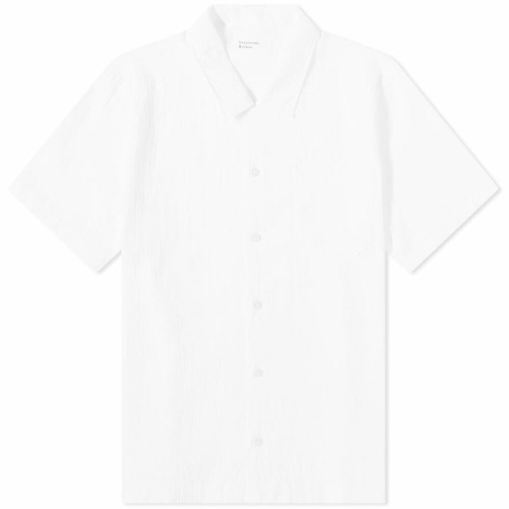 Photo: Universal Works Men's Seersucker Road Shirt in White