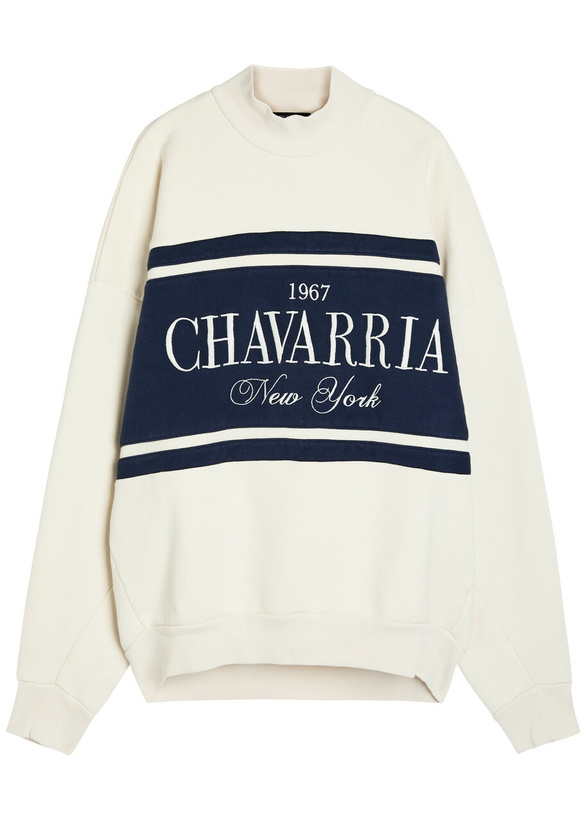 Photo: Willy Chavarria Gilroy Colour-blocked Cotton Sweatshirt White