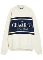 Willy Chavarria Gilroy Colour-blocked Cotton Sweatshirt White