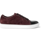 Lanvin - Cap-Toe Suede and Patent-Leather Sneakers - Men - Burgundy