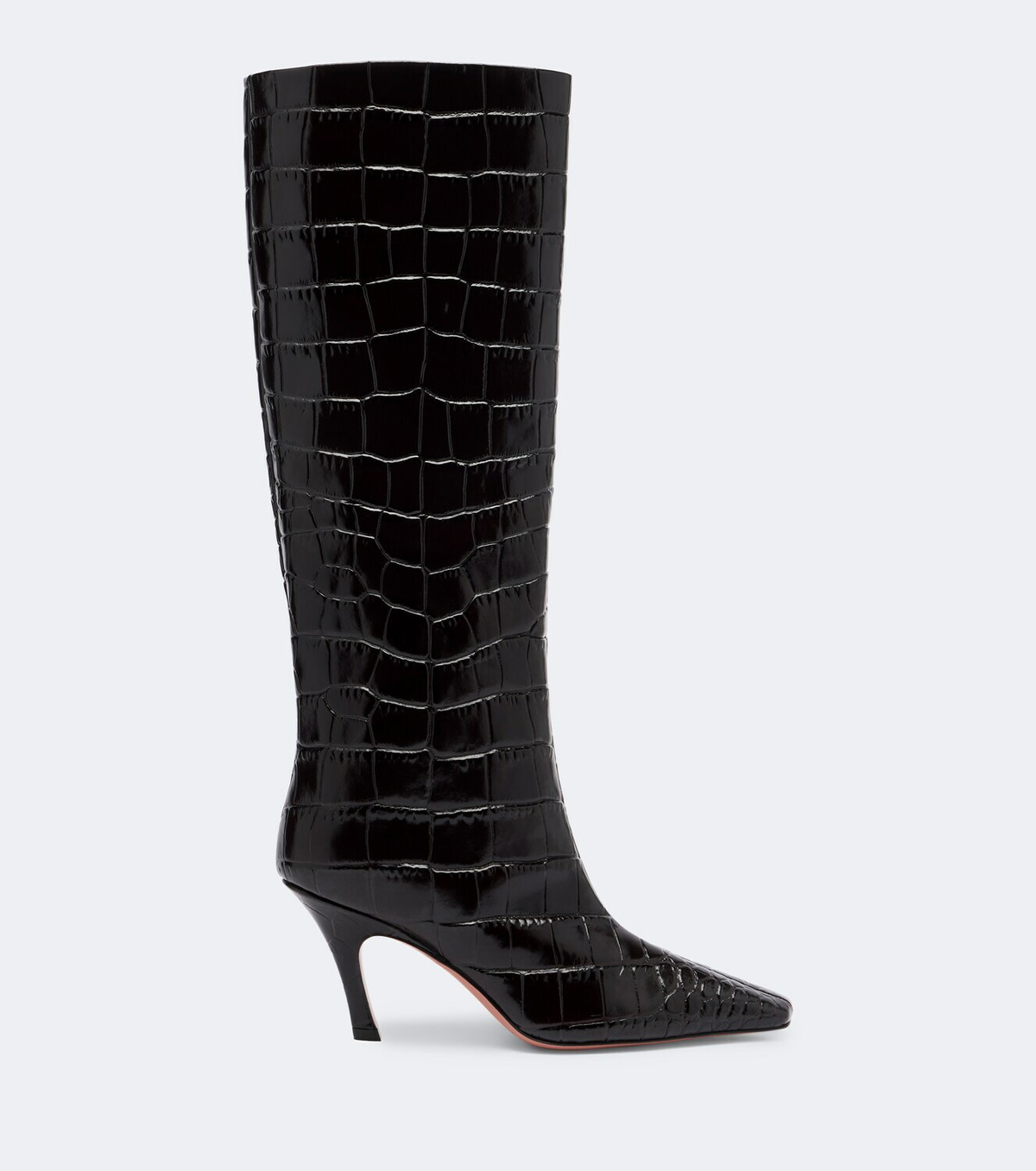 Amina Muaddi Mona croc-effect leather knee-high boots