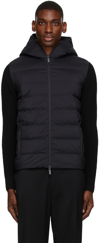 Photo: Moncler Black Wool & Down Jacket