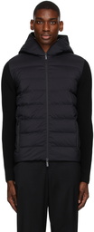 Moncler Black Wool & Down Jacket