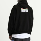 Balenciaga Men's Bumper Sticker Regular Fit Hoodie in Black