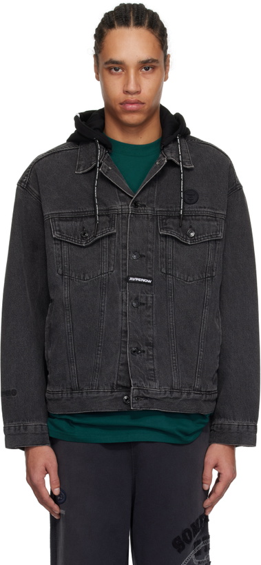 Photo: AAPE by A Bathing Ape Black 'AAPE Now' Light Weight Denim Jacket