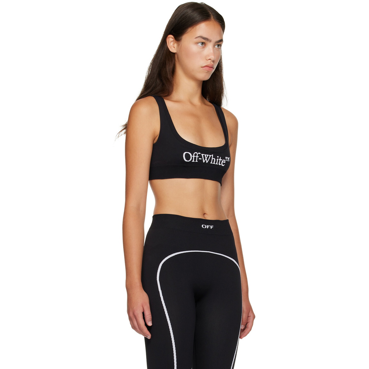 Off-White Black 'Off' Stamp Seamless Sport Bra