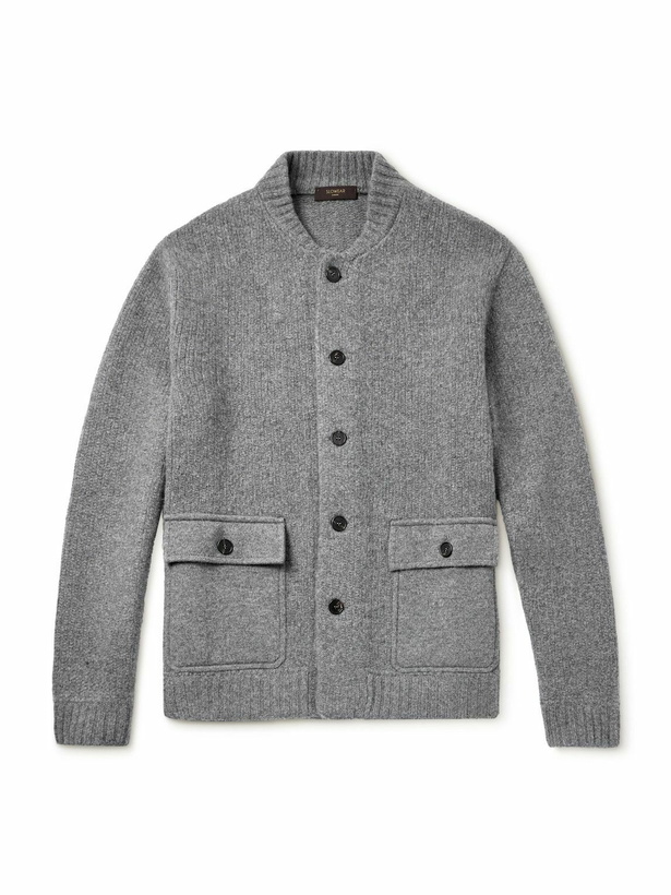 Photo: Incotex - Zanone Wool and Cashmere-Blend Cardigan - Gray