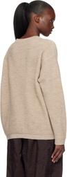 Lauren Manoogian Beige Fine Terry Crewneck Sweater