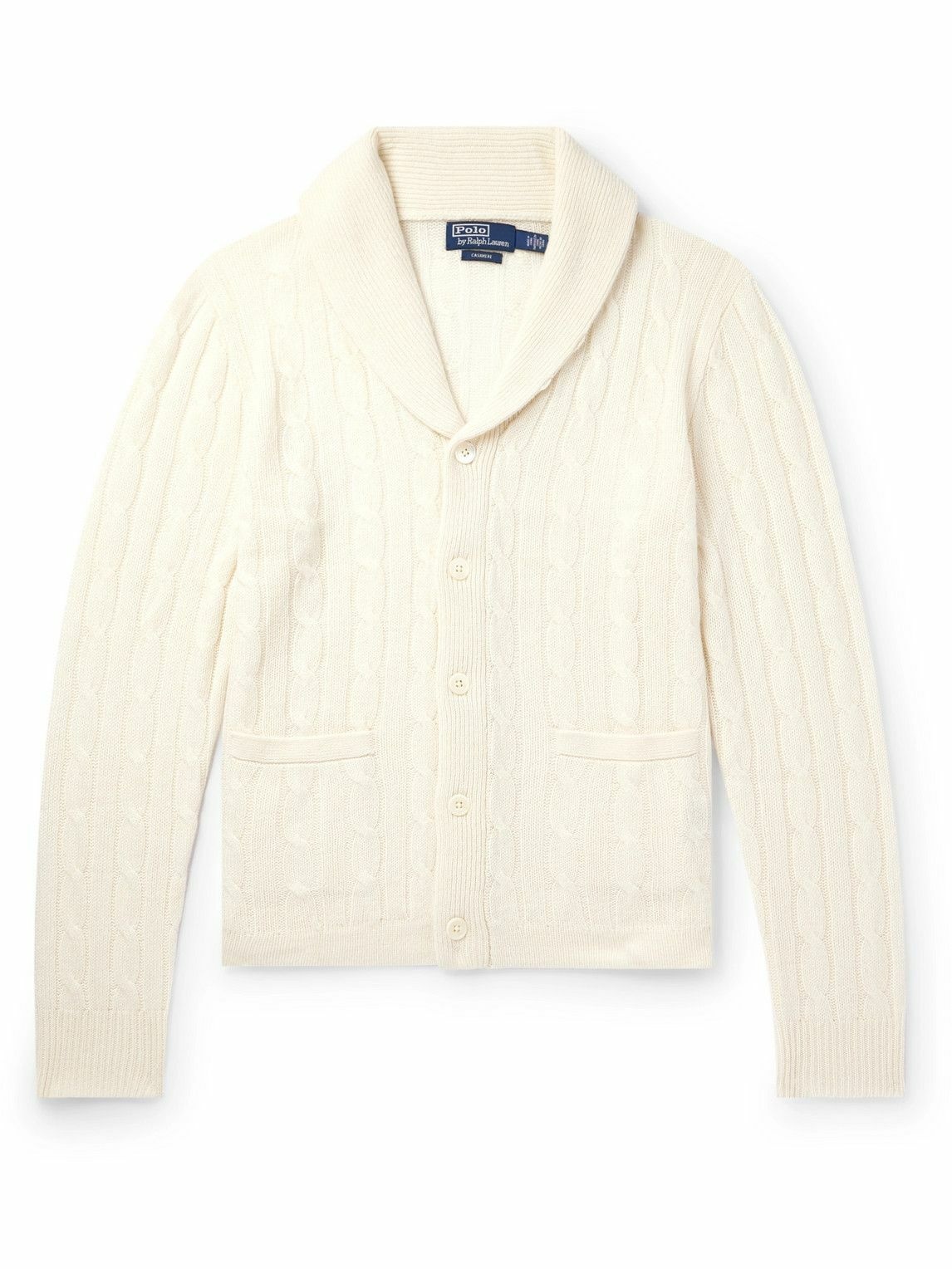 Photo: Polo Ralph Lauren - Shawl-Collar Cable-Knit Cashmere Cardigan - Neutrals