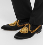 Versace - Embroidered Satin Loafers - Men - Black