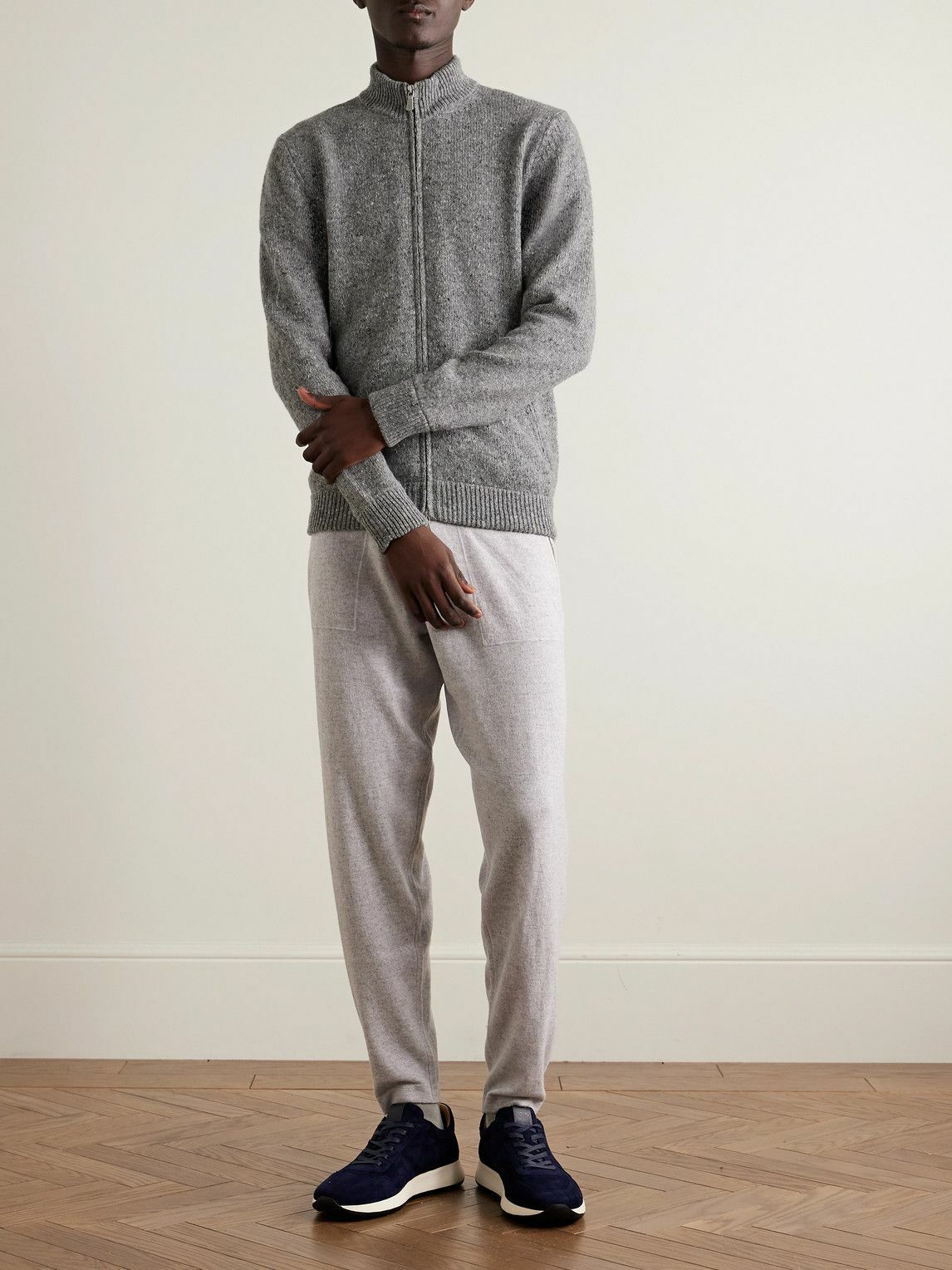 Eleventy - Wool-Blend Zip-Up Cardigan - Gray