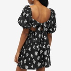 KITRI Women's Olga Tie Back Mini Dress in Black Mono Floral