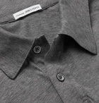 James Perse - Mélange Cotton and Cashmere-Blend Polo Shirt - Gray